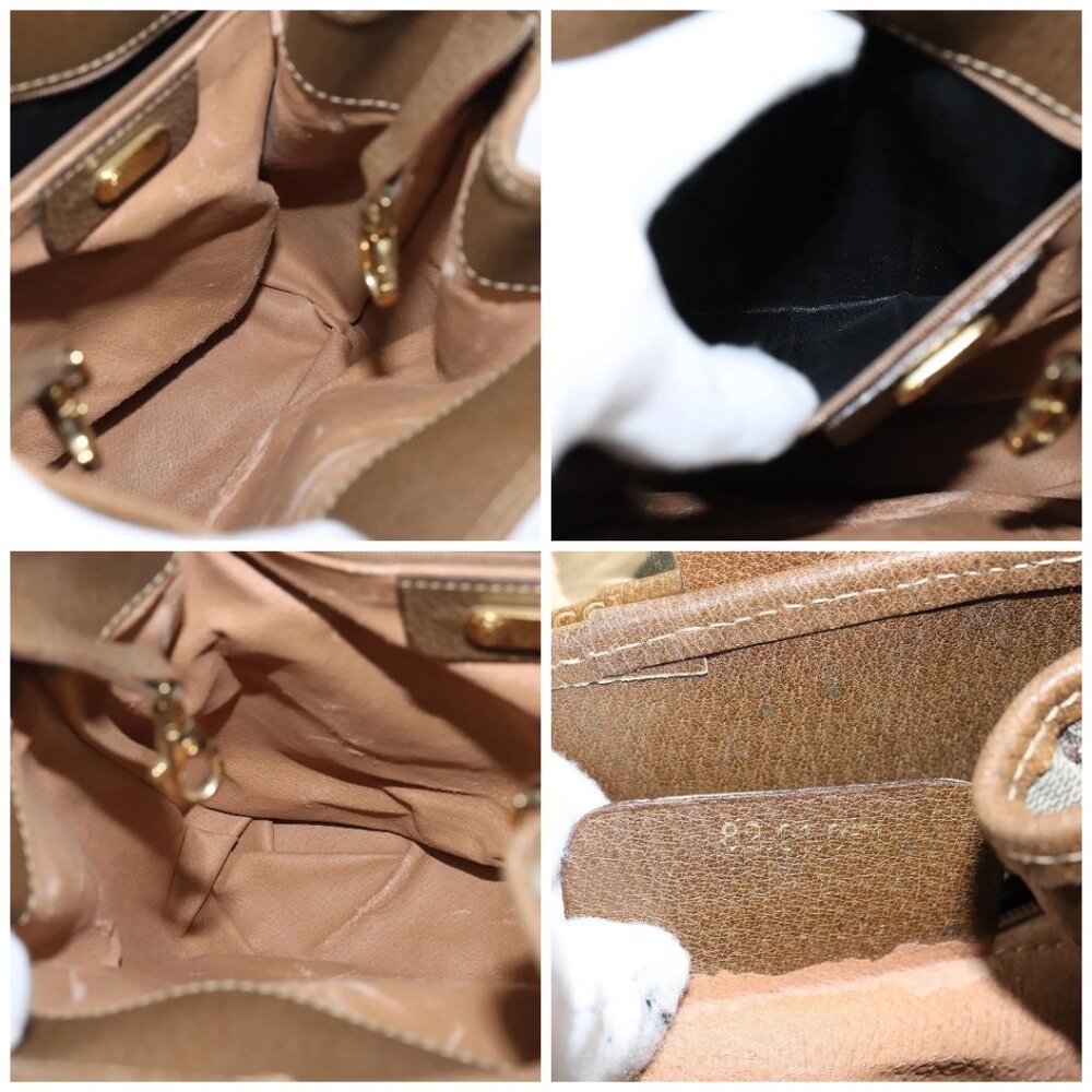 GUCCI GG Supreme Web Sherry Line Shoulder Bag PVC Beige Gold Auth 149255 - Picture 15 of 16